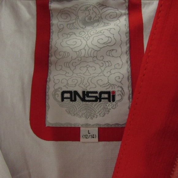AnSAI Red Zipper Front Hooded Rain Jacket Kid's 12-14 - Picture 13 of 15